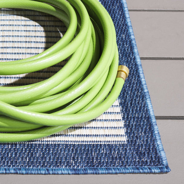 Safavieh Beach Indoor/Outdoor Area Rug - Elegant Blue And Ivory Design For Timeless Charm And Durability Blue ,Ivory 85% Polypropylene,15% Polyester Bhs286m-26