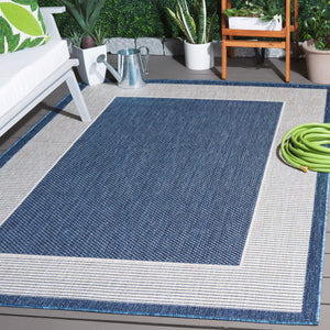 Safavieh Beach Indoor/Outdoor Area Rug - Elegant Blue And Ivory Design For Timeless Charm And Durability Blue ,Ivory 85% Polypropylene,15% Polyester Bhs286m-26