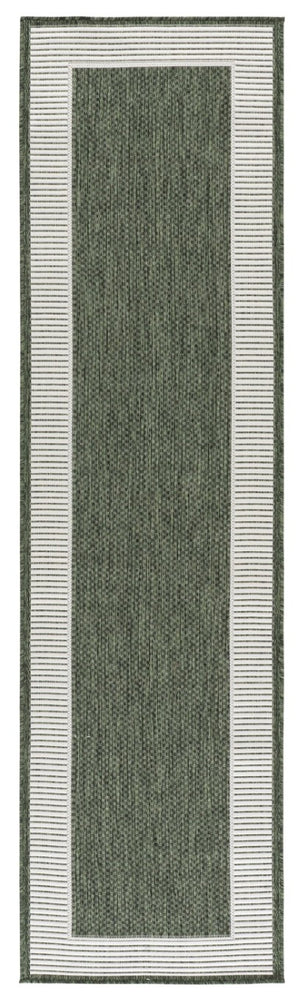 Safavieh Beach House Power Loomed Polypropylene Accent Rug Coastal Calm for Modern Interiors Green 2'-2" x 8'-0" BHS286Y-28