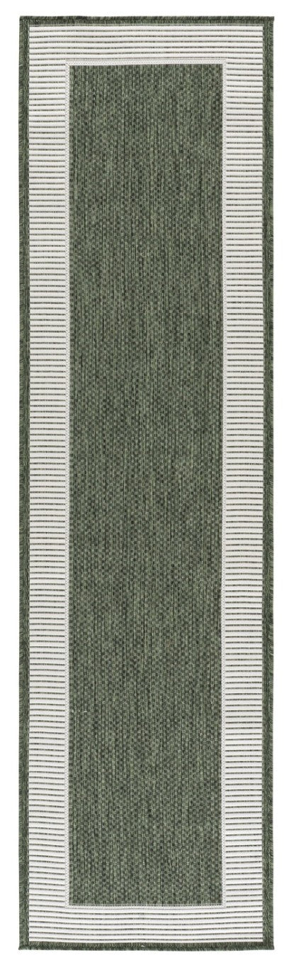 Safavieh Beach House Power Loomed Polypropylene Accent Rug Coastal Calm for Modern Interiors Green 2'-2" x 8'-0" BHS286Y-28