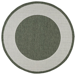 Safavieh Beach House Power Loomed Polypropylene Accent Rug Coastal Calm for Modern Interiors Green 6'-7" x 6'-7" Round BHS286Y-7R