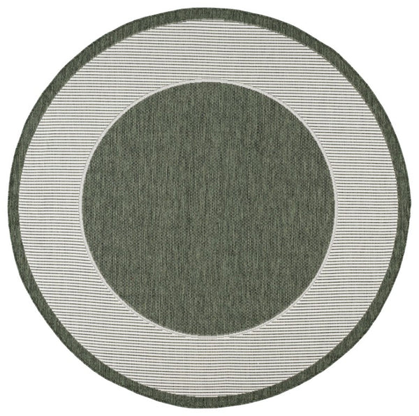 Safavieh Beach House Power Loomed Polypropylene Accent Rug Coastal Calm for Modern Interiors Green 6'-7" x 6'-7" Round BHS286Y-7R