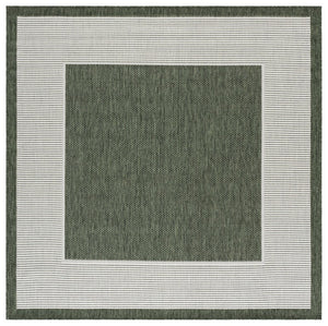Safavieh Beach House Power Loomed Polypropylene Accent Rug Coastal Calm for Modern Interiors Green 6'-7" x 6'-7" Square BHS286Y-7SQ