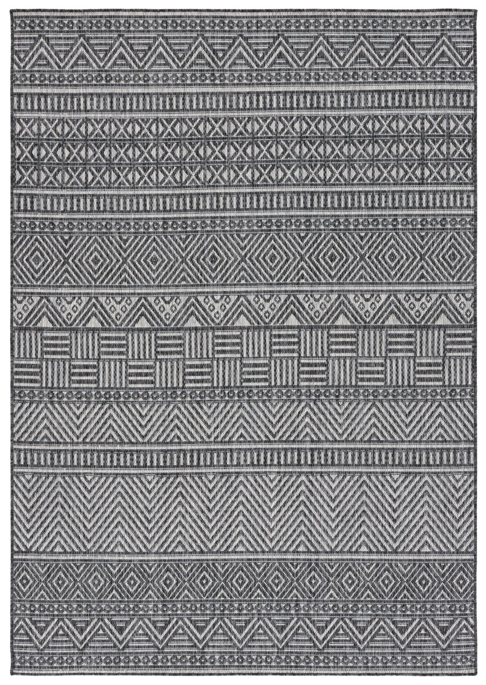 Safavieh Beach House Charcoal And Grey Area Rug - Durable, Elegant Design For Indoor And Outdoor Spaces Charcoal ,Grey 85% Polypropylene,15% Polyester Bhs288h-9