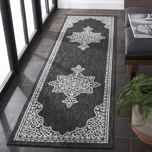 Safavieh Beach Luxury Charcoal And Ivory Area Rug – Stunning Turkish Design For Indoor And Outdoor Spaces Charcoal ,Ivory 85% Polypropylene,15% Polyester Bhs292h-8