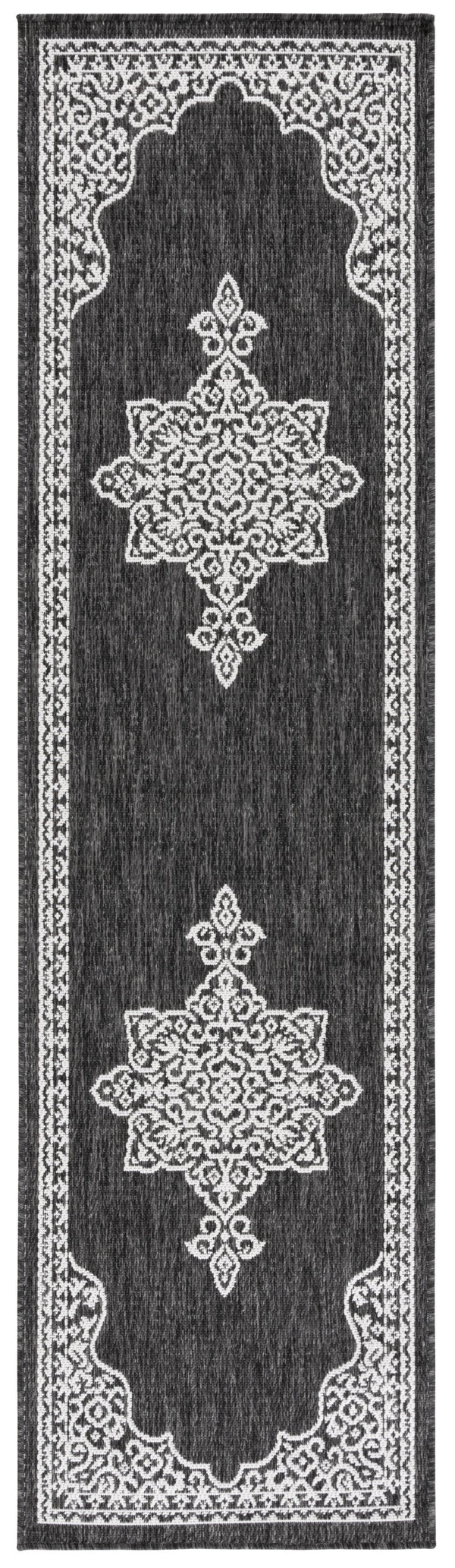 Safavieh Beach Luxury Charcoal And Ivory Area Rug – Stunning Turkish Design For Indoor And Outdoor Spaces Charcoal ,Ivory 85% Polypropylene,15% Polyester Bhs292h-8