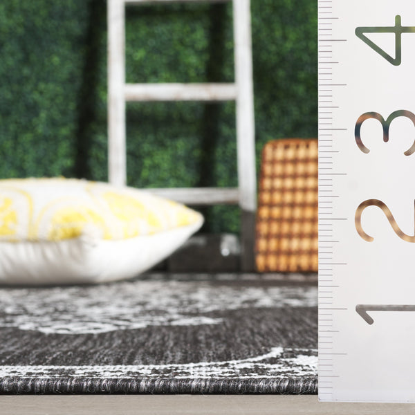 Safavieh Beach Luxury Charcoal And Ivory Area Rug – Stunning Turkish Design For Indoor And Outdoor Spaces Charcoal ,Ivory 85% Polypropylene,15% Polyester Bhs292h-8