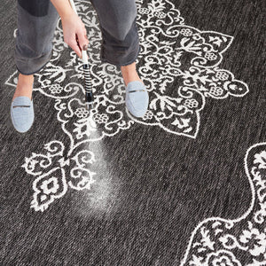 Safavieh Beach Luxury Charcoal And Ivory Area Rug – Stunning Turkish Design For Indoor And Outdoor Spaces Charcoal ,Ivory 85% Polypropylene,15% Polyester Bhs292h-8