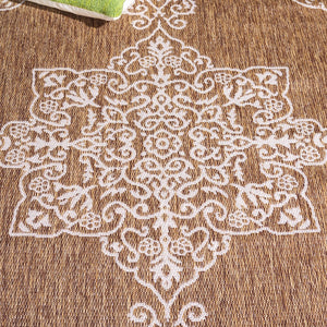 Safavieh Beach Luxury Charcoal And Ivory Area Rug – Stunning Turkish Design For Indoor And Outdoor Spaces Brown ,Ivory 85% Polypropylene,15% Polyester Bhs292t-7r