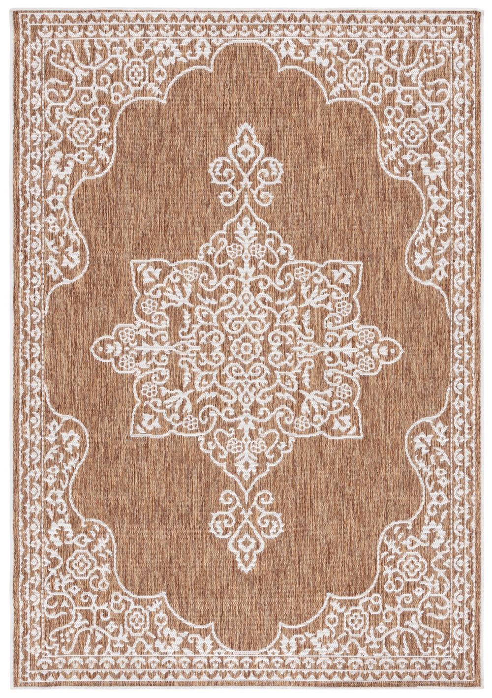 Safavieh Beach Luxury Charcoal And Ivory Area Rug – Stunning Turkish Design For Indoor And Outdoor Spaces Brown ,Ivory 85% Polypropylene,15% Polyester Bhs292t-7r