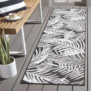 Safavieh Beach Modern Elegance Area Rug – Stylish Charcoal & Ivory Design For Indoor/Outdoor Spaces Charcoal ,Ivory 85% Polypropylene,15% Polyester Bhs294h-7r