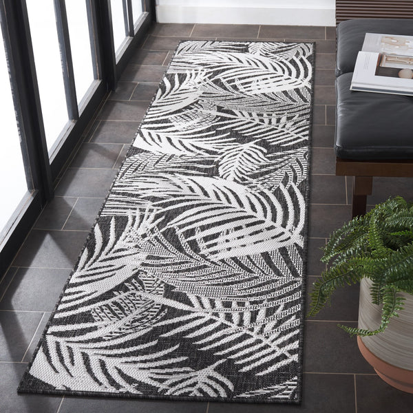 Safavieh Beach Modern Elegance Area Rug – Stylish Charcoal & Ivory Design For Indoor/Outdoor Spaces Charcoal ,Ivory 85% Polypropylene,15% Polyester Bhs294h-7r