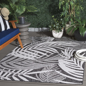 Safavieh Beach Modern Elegance Area Rug – Stylish Charcoal & Ivory Design For Indoor/Outdoor Spaces Charcoal ,Ivory 85% Polypropylene,15% Polyester Bhs294h-7r