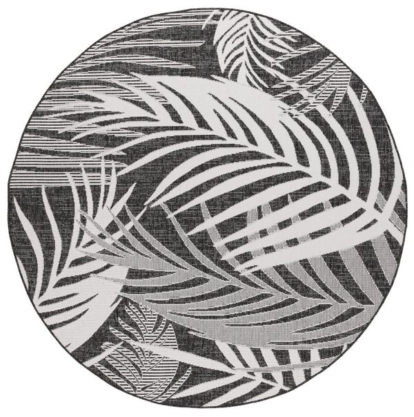 Safavieh Beach Modern Elegance Area Rug – Stylish Charcoal & Ivory Design For Indoor/Outdoor Spaces Charcoal ,Ivory 85% Polypropylene,15% Polyester Bhs294h-7r