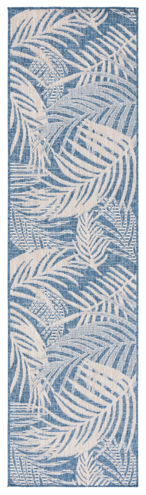 Safavieh Beach Modern Elegance Area Rug – Stylish Charcoal & Ivory Design For Indoor/Outdoor Spaces Blue ,Ivory 85% Polypropylene,15% Polyester Bhs294m-8