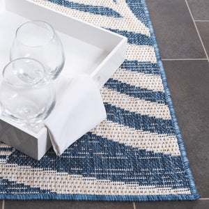Safavieh Beach Modern Elegance Area Rug – Stylish Charcoal & Ivory Design For Indoor/Outdoor Spaces Blue ,Ivory 85% Polypropylene,15% Polyester Bhs294m-8