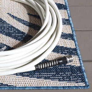 Safavieh Beach Modern Elegance Area Rug – Stylish Charcoal & Ivory Design For Indoor/Outdoor Spaces Blue ,Ivory 85% Polypropylene,15% Polyester Bhs294m-8