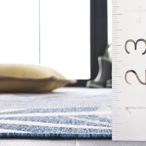 Safavieh Beach Modern Elegance Area Rug – Stylish Charcoal & Ivory Design For Indoor/Outdoor Spaces Blue ,Ivory 85% Polypropylene,15% Polyester Bhs294m-8