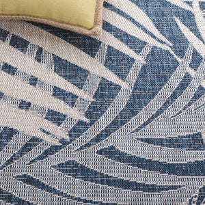 Safavieh Beach Modern Elegance Area Rug – Stylish Charcoal & Ivory Design For Indoor/Outdoor Spaces Blue ,Ivory 85% Polypropylene,15% Polyester Bhs294m-8