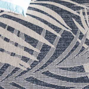 Safavieh Beach Modern Elegance Area Rug – Stylish Charcoal & Ivory Design For Indoor/Outdoor Spaces Blue ,Ivory 85% Polypropylene,15% Polyester Bhs294m-8