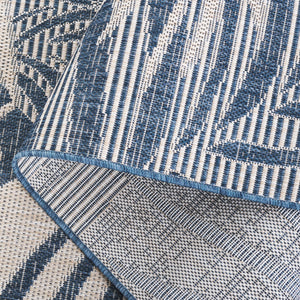 Safavieh Beach Modern Elegance Area Rug – Stylish Charcoal & Ivory Design For Indoor/Outdoor Spaces Blue ,Ivory 85% Polypropylene,15% Polyester Bhs294m-8