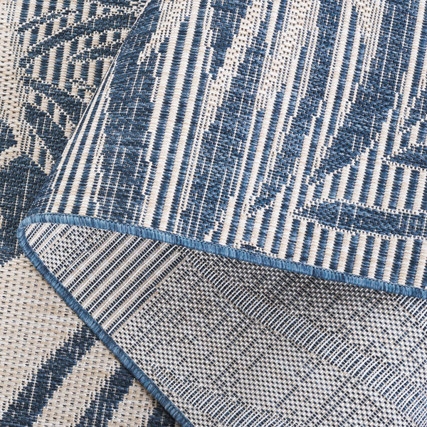 Safavieh Beach Modern Elegance Area Rug – Stylish Charcoal & Ivory Design For Indoor/Outdoor Spaces Blue ,Ivory 85% Polypropylene,15% Polyester Bhs294m-8