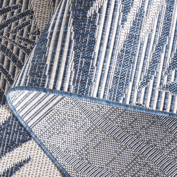 Safavieh Beach Modern Elegance Area Rug – Stylish Charcoal & Ivory Design For Indoor/Outdoor Spaces Blue ,Ivory 85% Polypropylene,15% Polyester Bhs294m-8