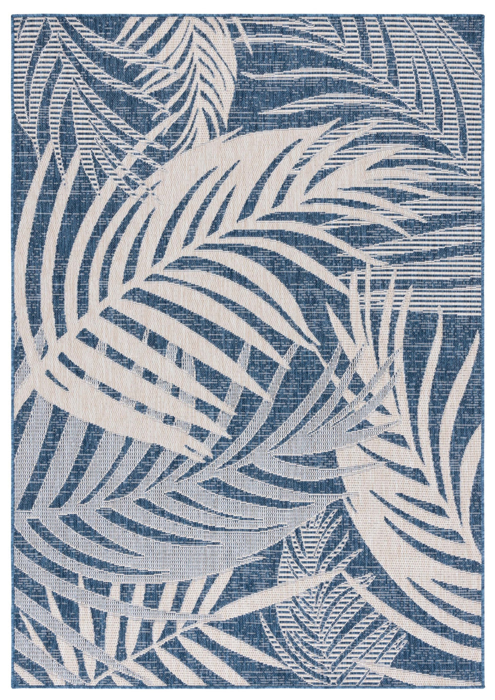 Safavieh Beach Modern Elegance Area Rug – Stylish Charcoal & Ivory Design For Indoor/Outdoor Spaces Blue ,Ivory 85% Polypropylene,15% Polyester Bhs294m-8