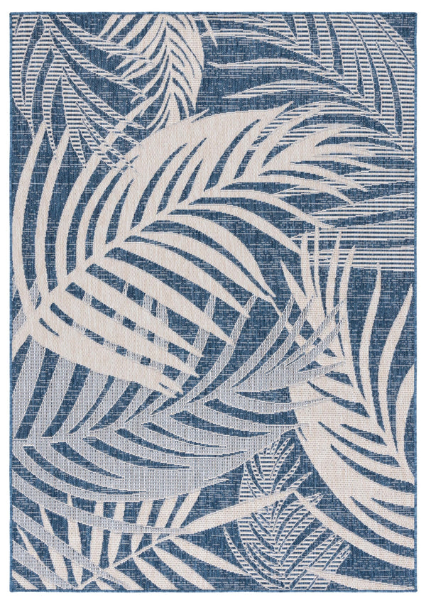 Safavieh Beach Modern Elegance Area Rug – Stylish Charcoal & Ivory Design For Indoor/Outdoor Spaces Blue ,Ivory 85% Polypropylene,15% Polyester Bhs294m-8