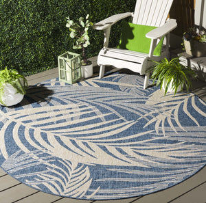 Safavieh Beach Modern Elegance Area Rug – Stylish Charcoal & Ivory Design For Indoor/Outdoor Spaces Blue ,Ivory 85% Polypropylene,15% Polyester Bhs294m-8