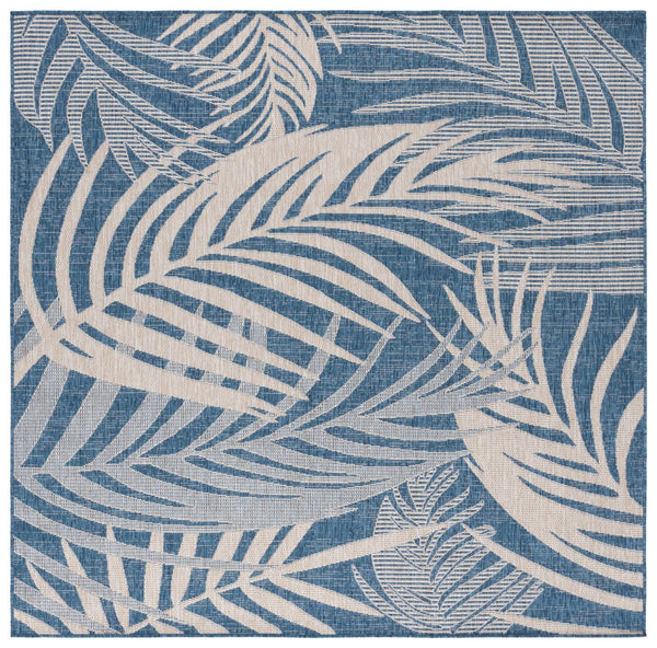 Safavieh Beach Modern Elegance Area Rug – Stylish Charcoal & Ivory Design For Indoor/Outdoor Spaces Blue ,Ivory 85% Polypropylene,15% Polyester Bhs294m-8
