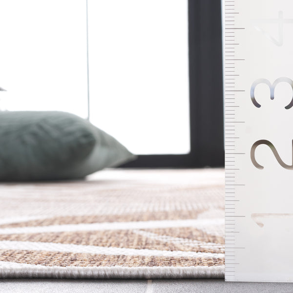 Safavieh Beach Modern Elegance Area Rug – Stylish Charcoal & Ivory Design For Indoor/Outdoor Spaces Brown ,Ivory 85% Polypropylene,15% Polyester Bhs294t-28