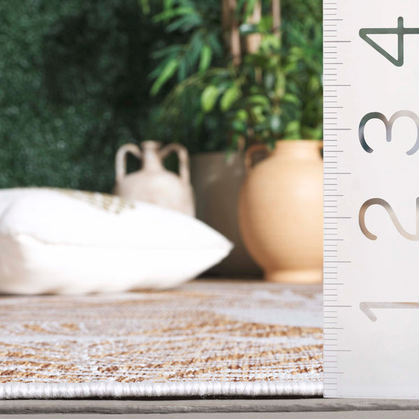 Safavieh Beach Modern Elegance Area Rug – Stylish Charcoal & Ivory Design For Indoor/Outdoor Spaces Brown ,Ivory 85% Polypropylene,15% Polyester Bhs294t-28