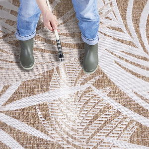 Safavieh Beach Modern Elegance Area Rug – Stylish Charcoal & Ivory Design For Indoor/Outdoor Spaces Brown ,Ivory 85% Polypropylene,15% Polyester Bhs294t-28