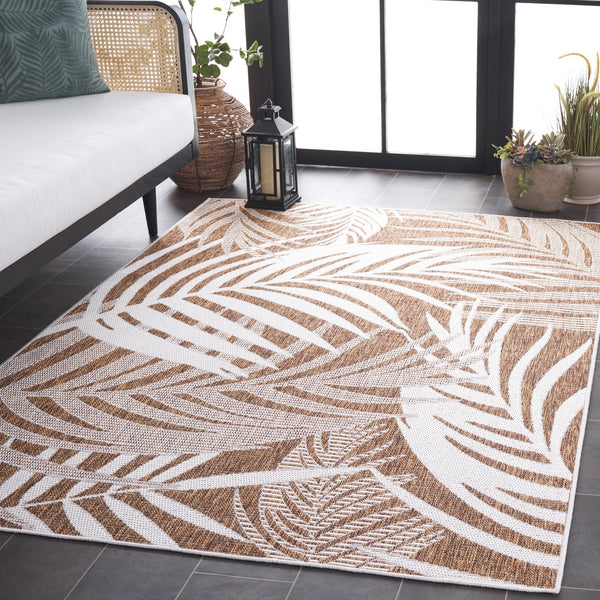 Safavieh Beach Modern Elegance Area Rug – Stylish Charcoal & Ivory Design For Indoor/Outdoor Spaces Brown ,Ivory 85% Polypropylene,15% Polyester Bhs294t-28