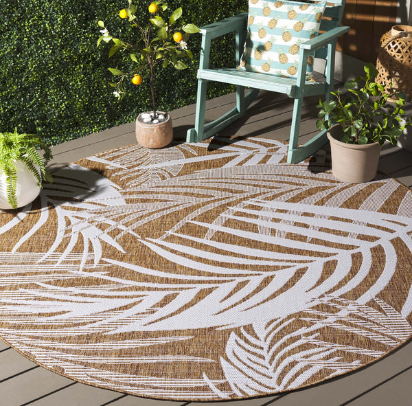 Safavieh Beach Modern Elegance Area Rug – Stylish Charcoal & Ivory Design For Indoor/Outdoor Spaces Brown ,Ivory 85% Polypropylene,15% Polyester Bhs294t-28
