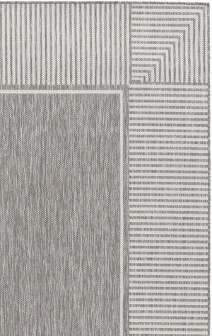 Safavieh Beach Modern Coastal Grey & White Square Rug, Low-Profile 1/4" Pile, Durable Easy-Care Finish 6'-7" x 6'-7" BHS300F-7SQ