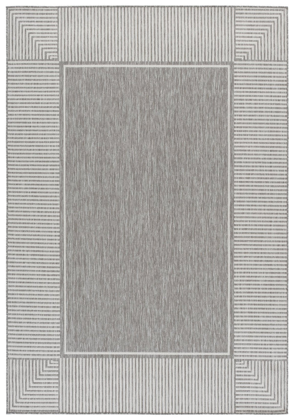 Safavieh Beach Round Grey And White Area Rug — Low-Profile Power-Loomed Turkish Design, Durable & Stain-Resistant 6'-7" x 6'-7" BHS300F-7R