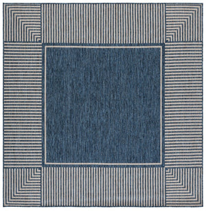 Safavieh Beach House Square Indoor Rug Solid Blue Beige Low Pile Polypropylene Living Room BHS300M-7SQ