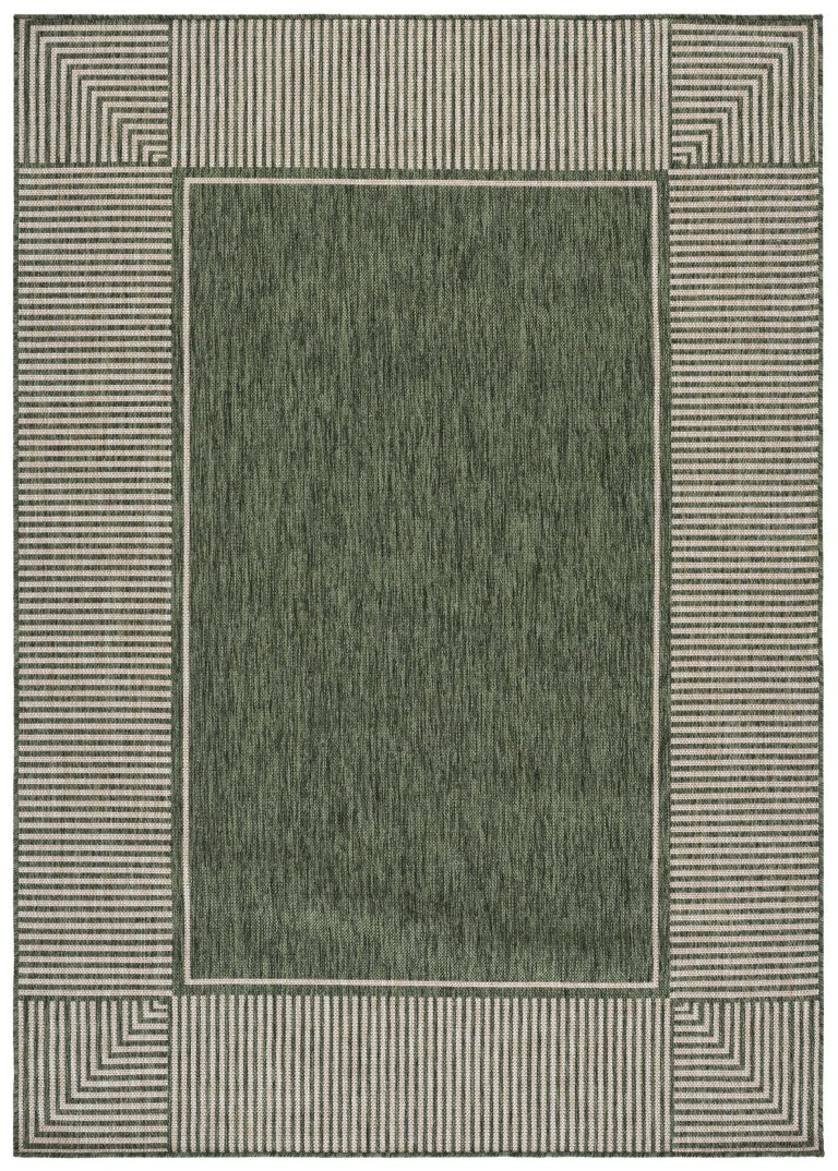Safavieh Beach House Power Loomed Polypropylene Area Rug in Earthy Green Beige for Modern Living BHS300Y-5