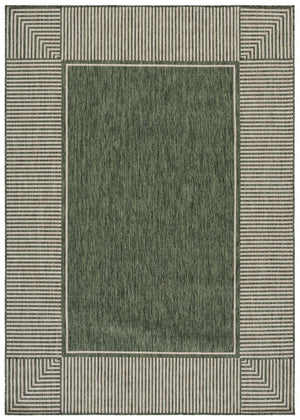 Safavieh Beach House Power Loomed Polypropylene Area Rug in Earthy Green Beige for Modern Living BHS300Y-5