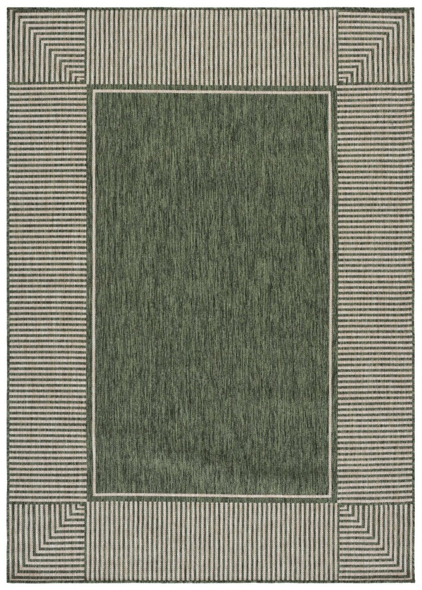 Safavieh Beach House Power Loomed Polypropylene Area Rug in Earthy Green Beige for Modern Living BHS300Y-5