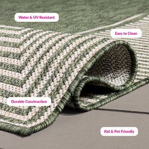 Safavieh Beach House Power Loomed Polypropylene Area Rug in Earthy Green Beige for Modern Living BHS300Y-5