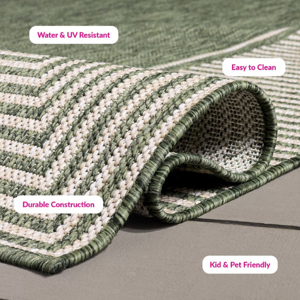 Safavieh Beach House Power Loomed Polypropylene Area Rug in Earthy Green Beige for Modern Living BHS300Y-5