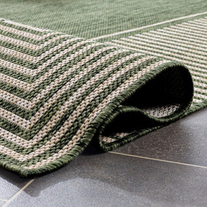 Safavieh Beach House Power Loomed Polypropylene Area Rug in Earthy Green Beige for Modern Living BHS300Y-5