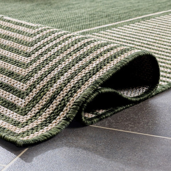 Safavieh Beach House Power Loomed Polypropylene Area Rug in Earthy Green Beige for Modern Living BHS300Y-5