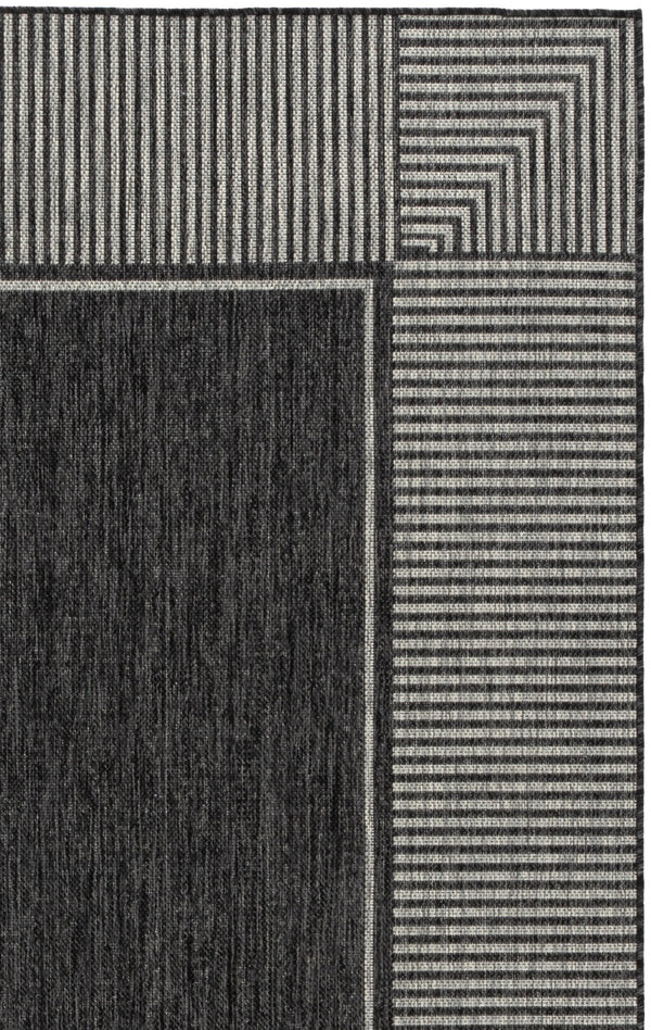 Safavieh Beach Beach House 300Z Black/Grey Runner 2'2" X 8' — Low-Profile, Power-Loomed Turkey, Durable Modern Rug BHS300Z-28