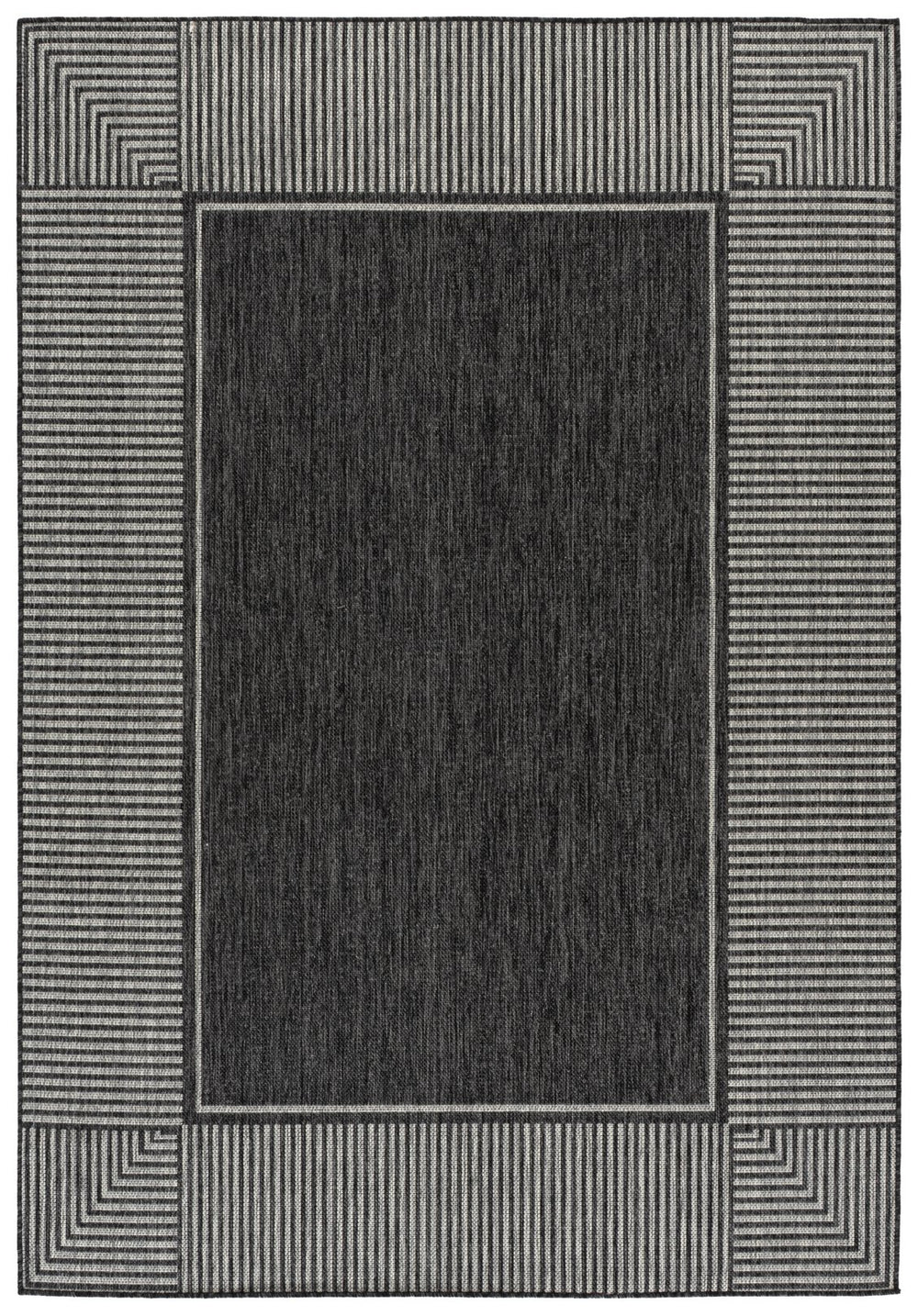 Safavieh Beach Beach House 300Z Black/Grey Runner 2'2" X 8' — Low-Profile, Power-Loomed Turkey, Durable Modern Rug BHS300Z-28
