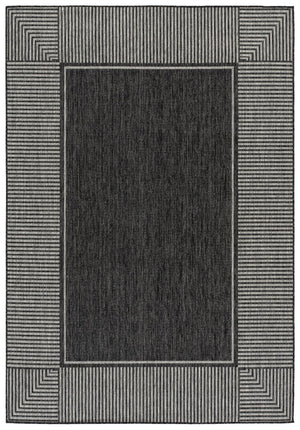 Safavieh Beach Beach House 300Z Black/Grey Runner 2'2" X 8' — Low-Profile, Power-Loomed Turkey, Durable Modern Rug BHS300Z-28
