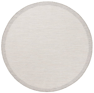 Safavieh Beach Contemporary Round Area Rug - Luxurious Plush Design For Indoor/Outdoor Elegant Spaces Ivory ,Light Grey Polypropylene Bhs404a-9
